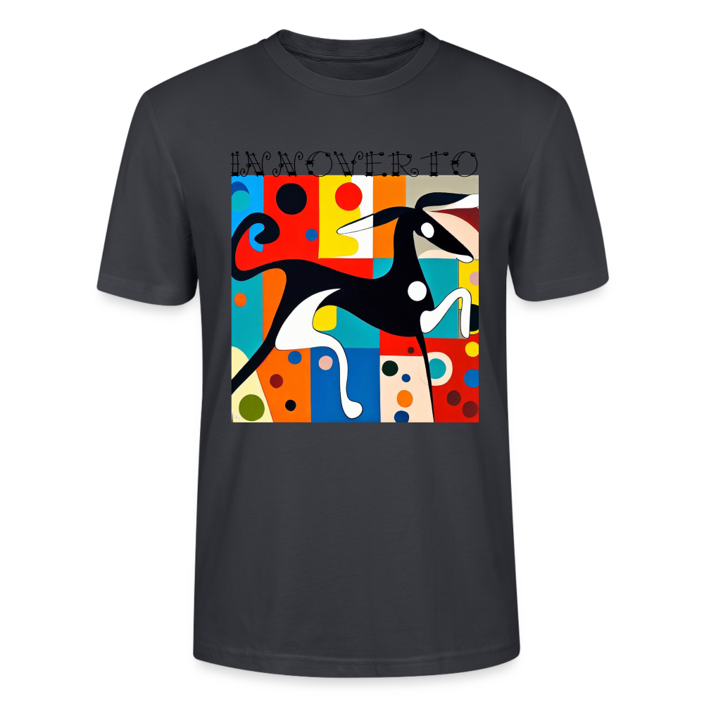 T-shirt bio Homme - bleu gris foncé - t-shirt homme lévrier innoverto - innoverto.nice - innoverto.dog