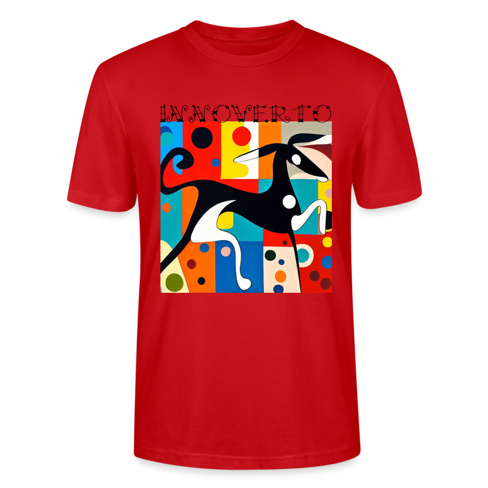 T-shirt bio Homme - rouge - t-shirt homme lévrier innoverto - innoverto.nice - innoverto.dog