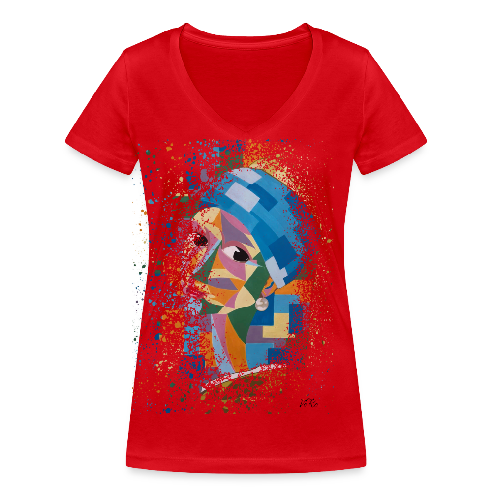 T-shirt bio col V Stanley & Stella Femme - rouge