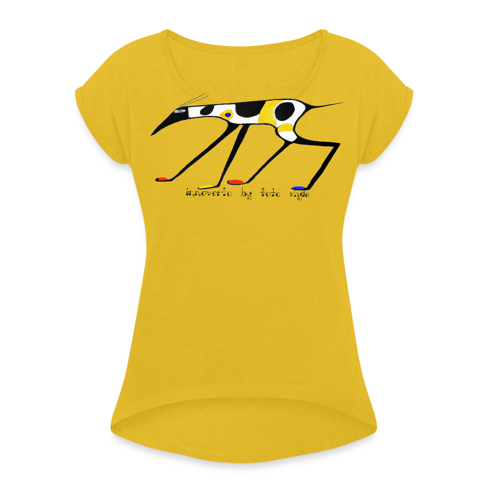 T-shirt court oversize Femme - jaune moutarde