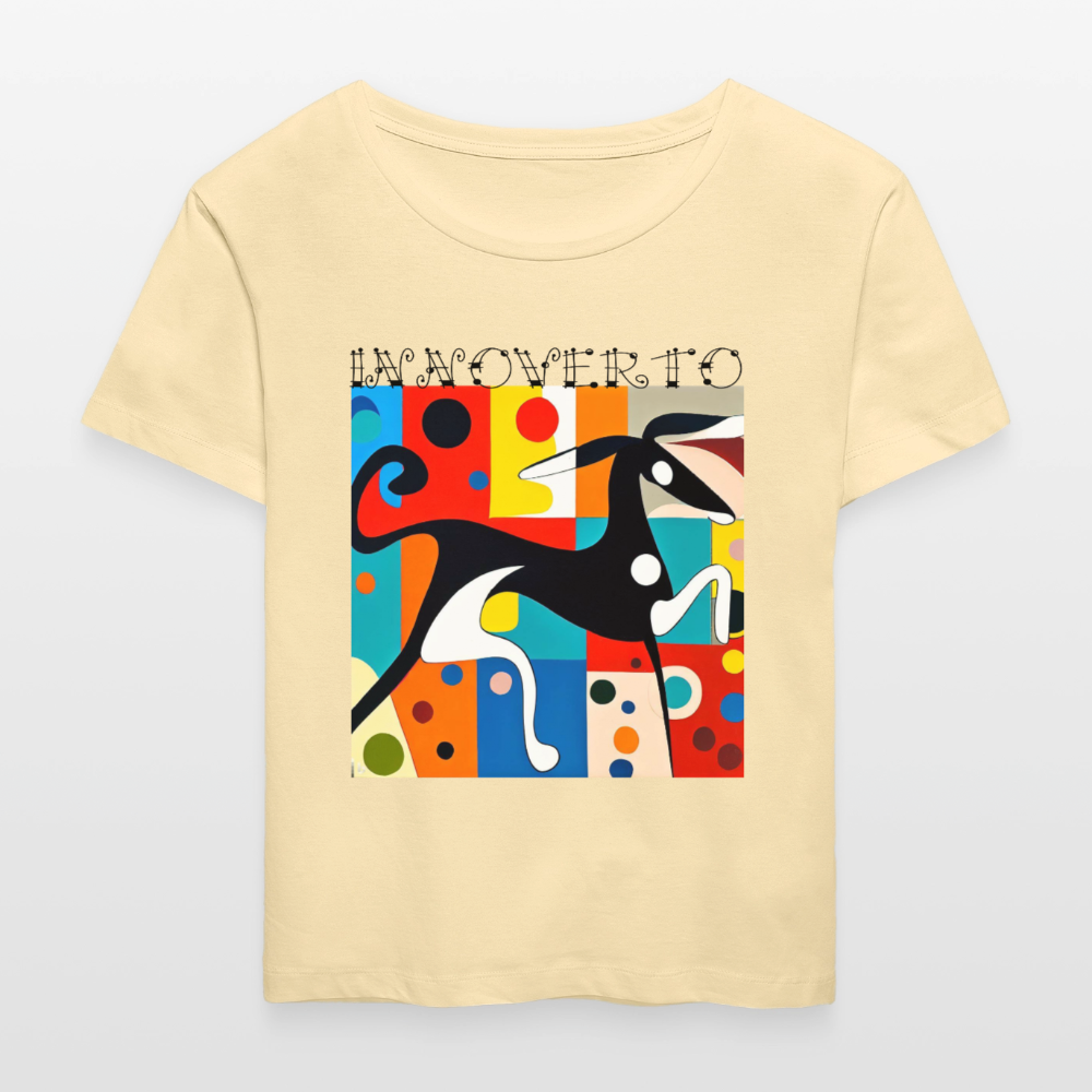 Lévrier graphique - col rond - crème