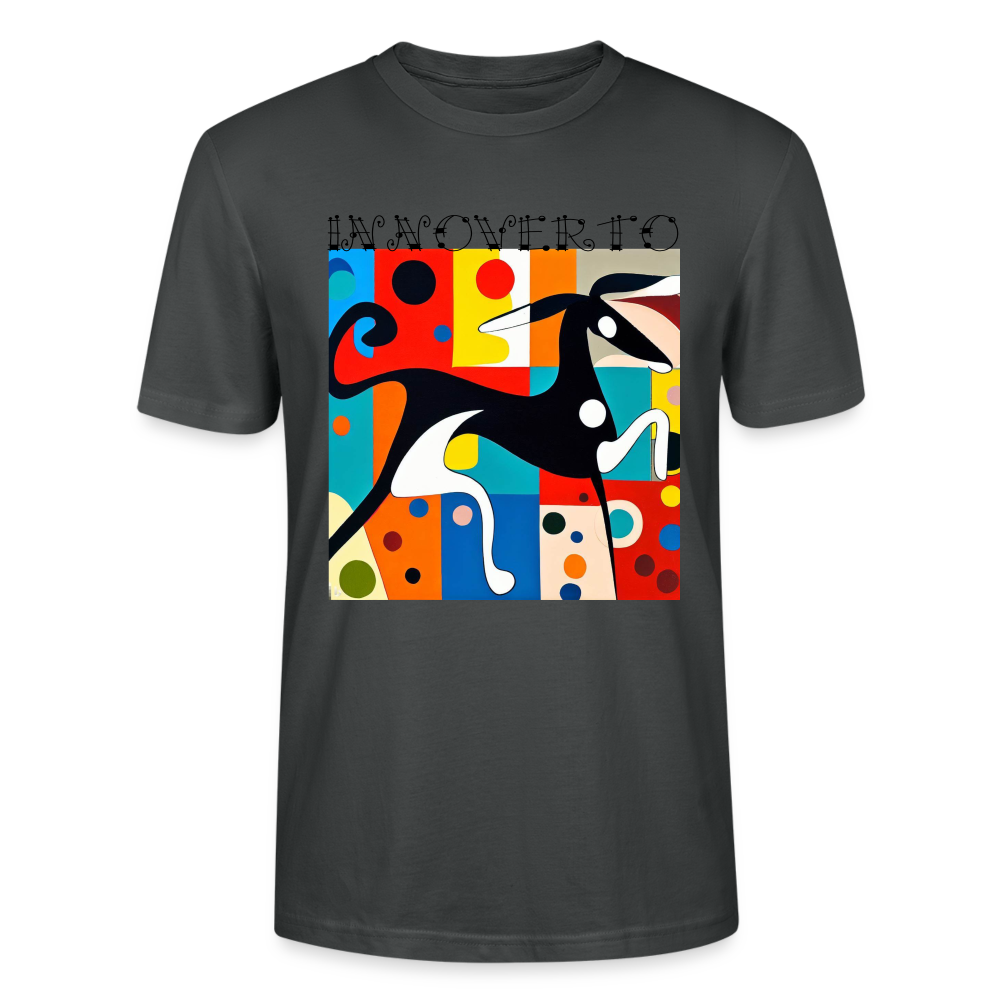 T-shirt bio Homme - charbon - t-shirt homme lévrier innoverto - innoverto.nice - innoverto.dog