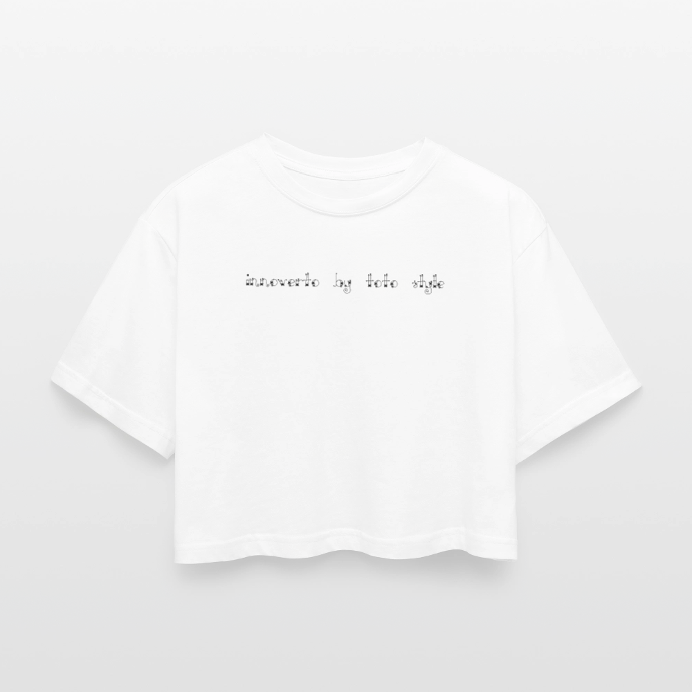 T-shirt court oversize Femme - blanc - t-shirt femme lévrier innoverto - innoverto.nice - innoverto.dog