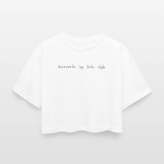 T-shirt court oversize Femme - blanc - t-shirt femme lévrier innoverto - innoverto.nice - innoverto.dog