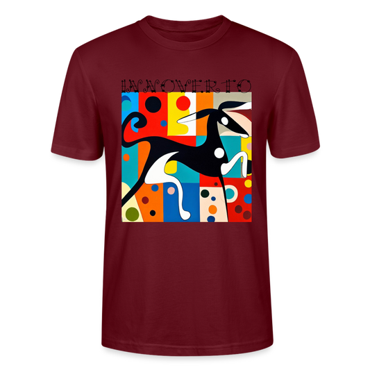 T-shirt bio Homme - bordeaux - t-shirt homme lévrier innoverto - innoverto.nice - innoverto.dog