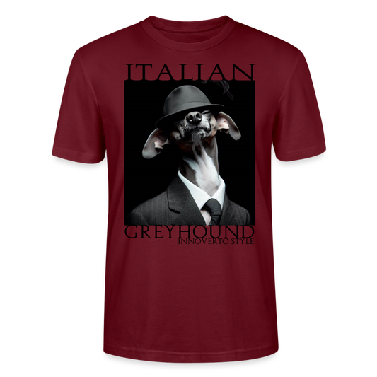 T-shirt bio Homme - bordeaux - t-shirt homme lévrier innoverto - innoverto.nice - innoverto.dog
