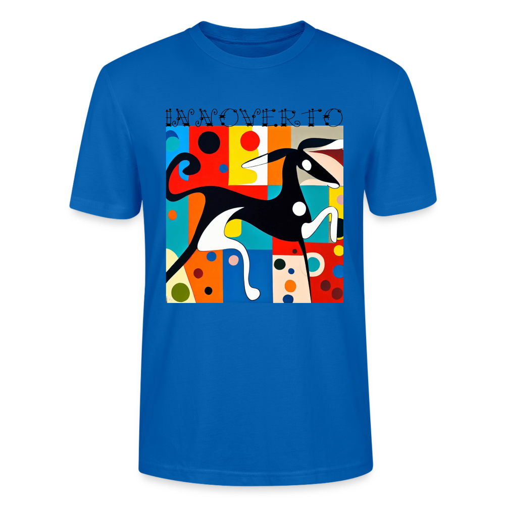 T-shirt bio Homme - bleu paon - t-shirt homme lévrier innoverto - innoverto.nice - innoverto.dog