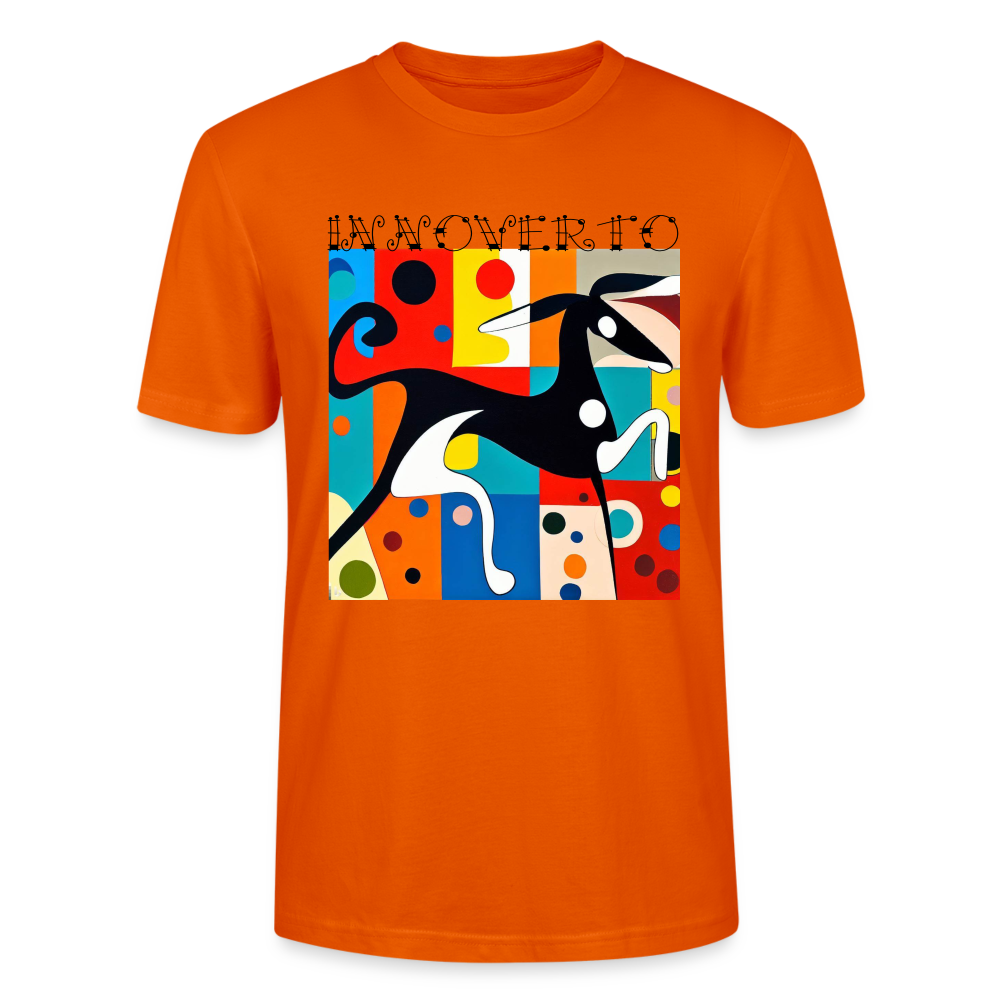 T-shirt bio Homme - orange profond - t-shirt homme lévrier innoverto - innoverto.nice - innoverto.dog