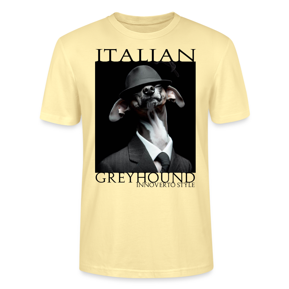 T-shirt bio Homme - crème - t-shirt homme lévrier innoverto - innoverto.nice - innoverto.dog