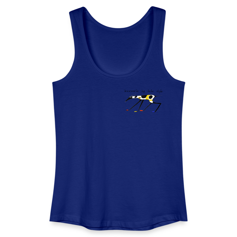 Débardeur bio Femme - bleu roi - t-shirt chien innoverto - t-shirt lévrier innoverto.dog