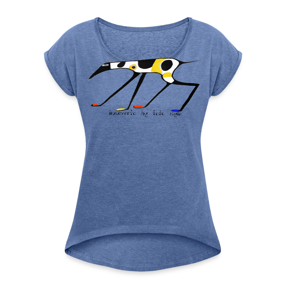 T-shirt court oversize Femme - bleu jeans chiné