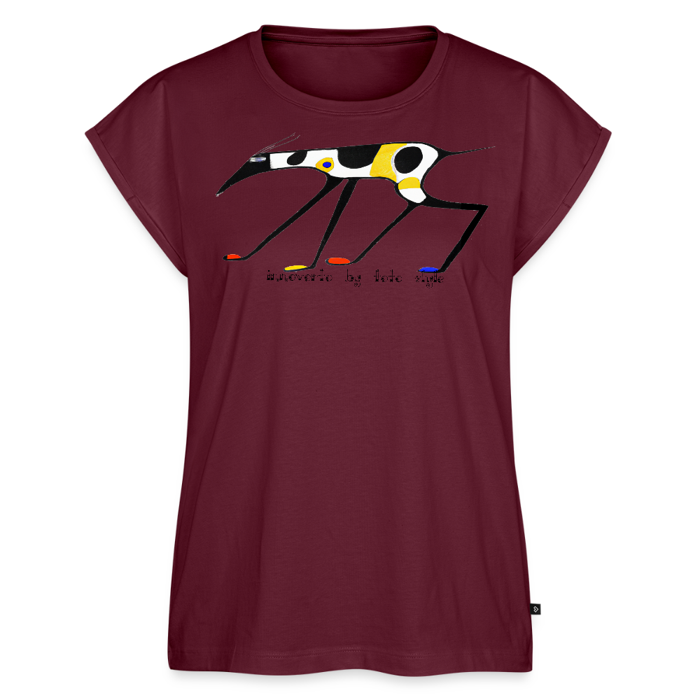 T-shirt court oversize Femme - bourgogne
