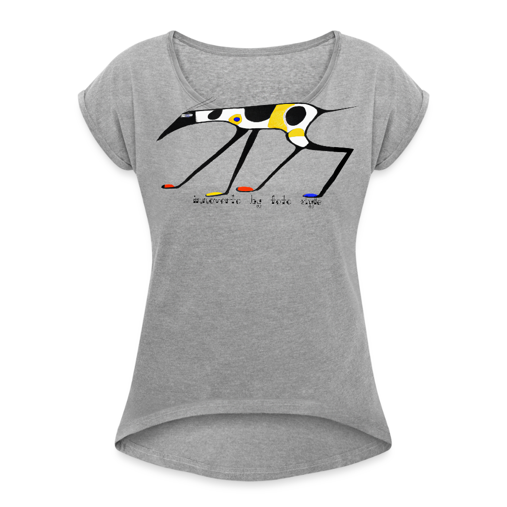 T-shirt court oversize Femme - gris chiné