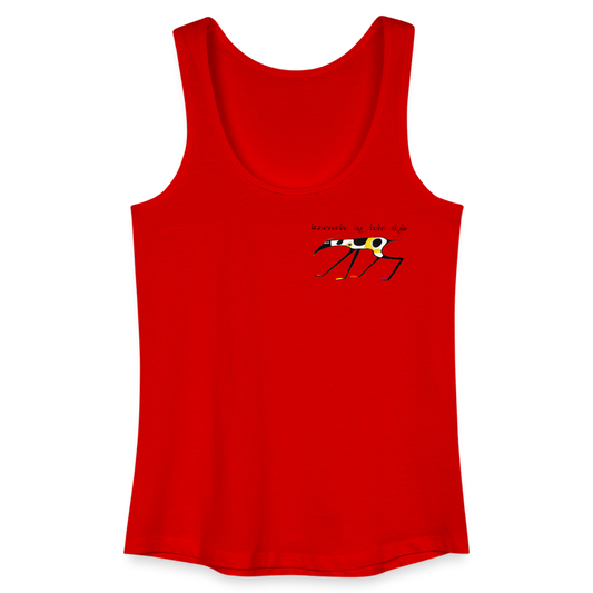 Débardeur bio Femme - rouge - t-shirt chien innoverto - t-shirt lévrier innoverto.dog