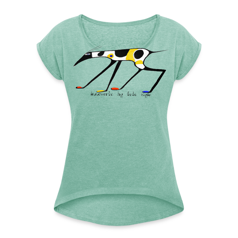T-shirt court oversize Femme - menthe chiné