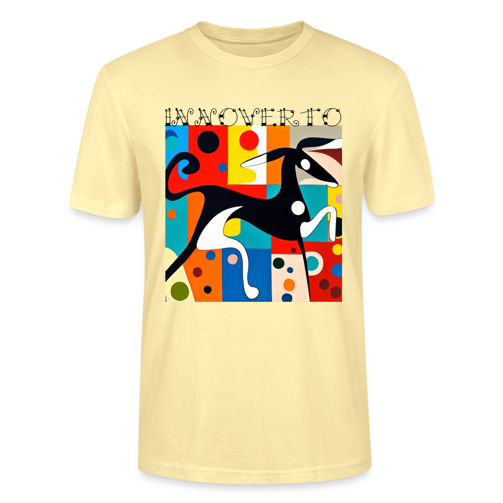 T-shirt bio Homme - crème - t-shirt homme lévrier innoverto - innoverto.nice - innoverto.dog