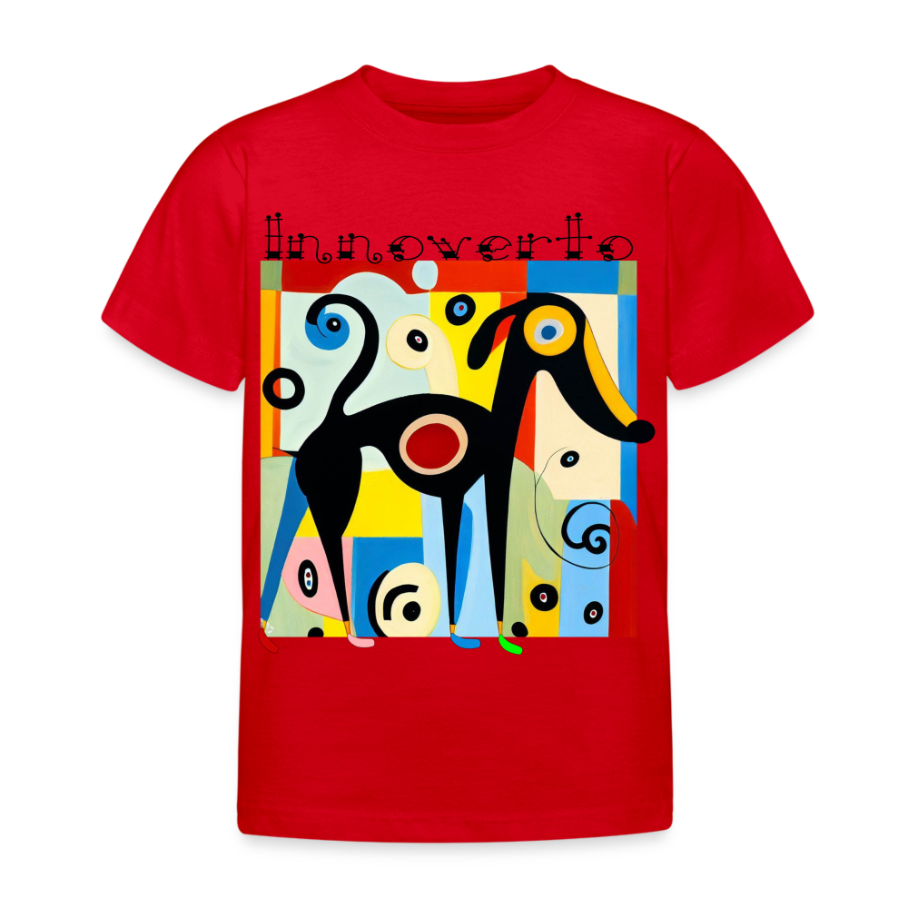 T-shirt Enfant - rouge - t-shirt lévrier - innoverto - innoverto.nice - innoverto.dog