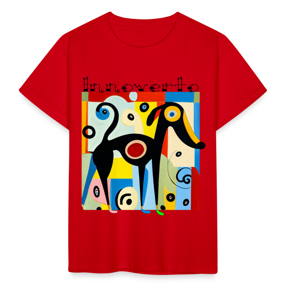 T-shirt Enfant - rouge - t-shirt lévrier - innoverto - innoverto.nice - innoverto.dog