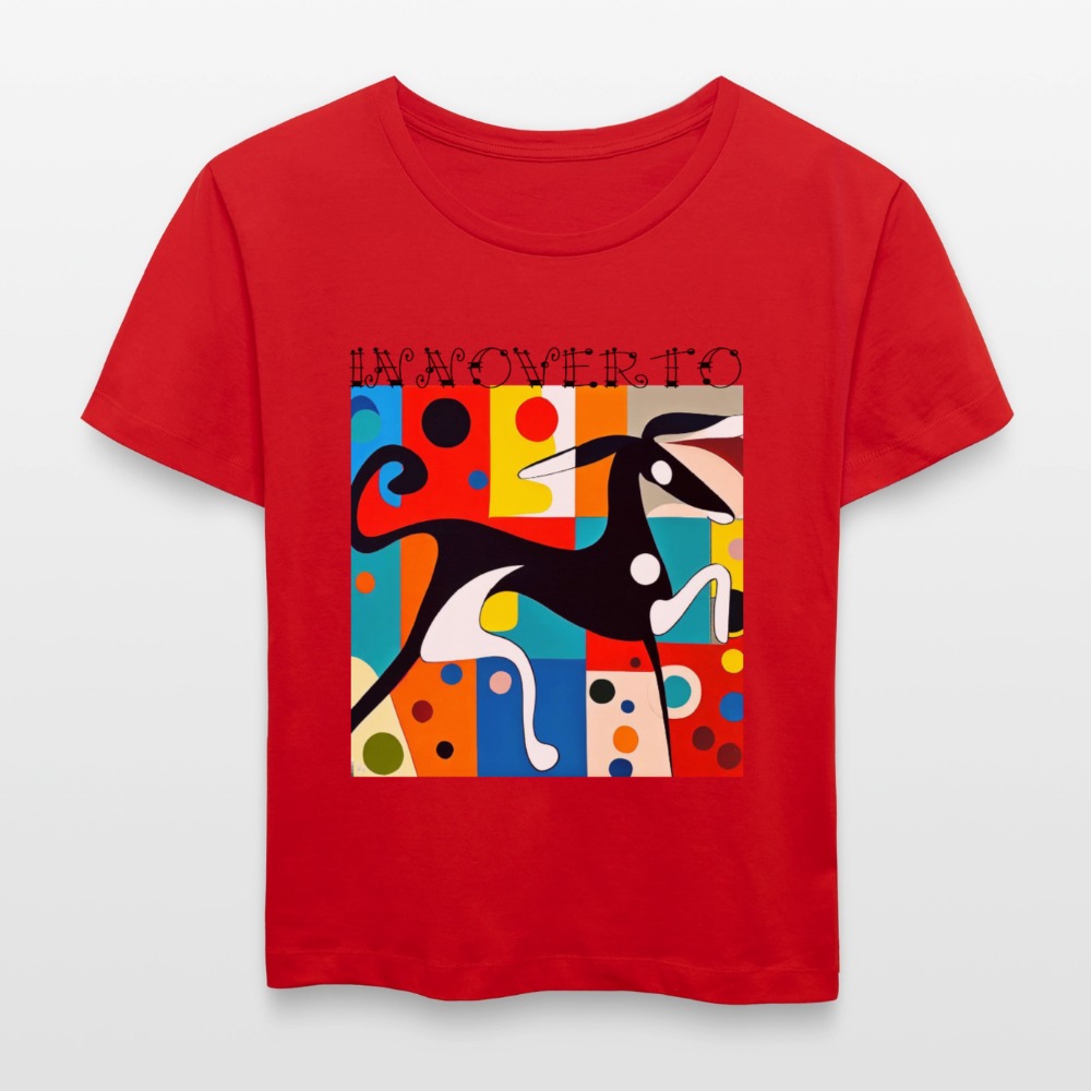 Lévrier graphique - col rond - rouge