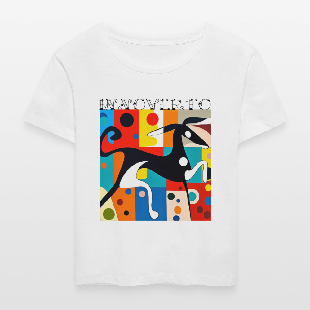 Lévrier graphique - col rond - blanc