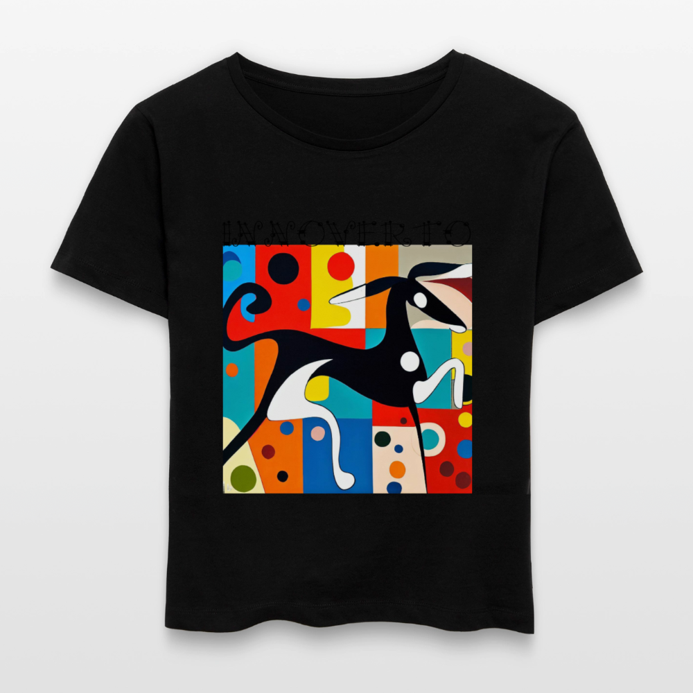 Lévrier graphique - col rond - noir
