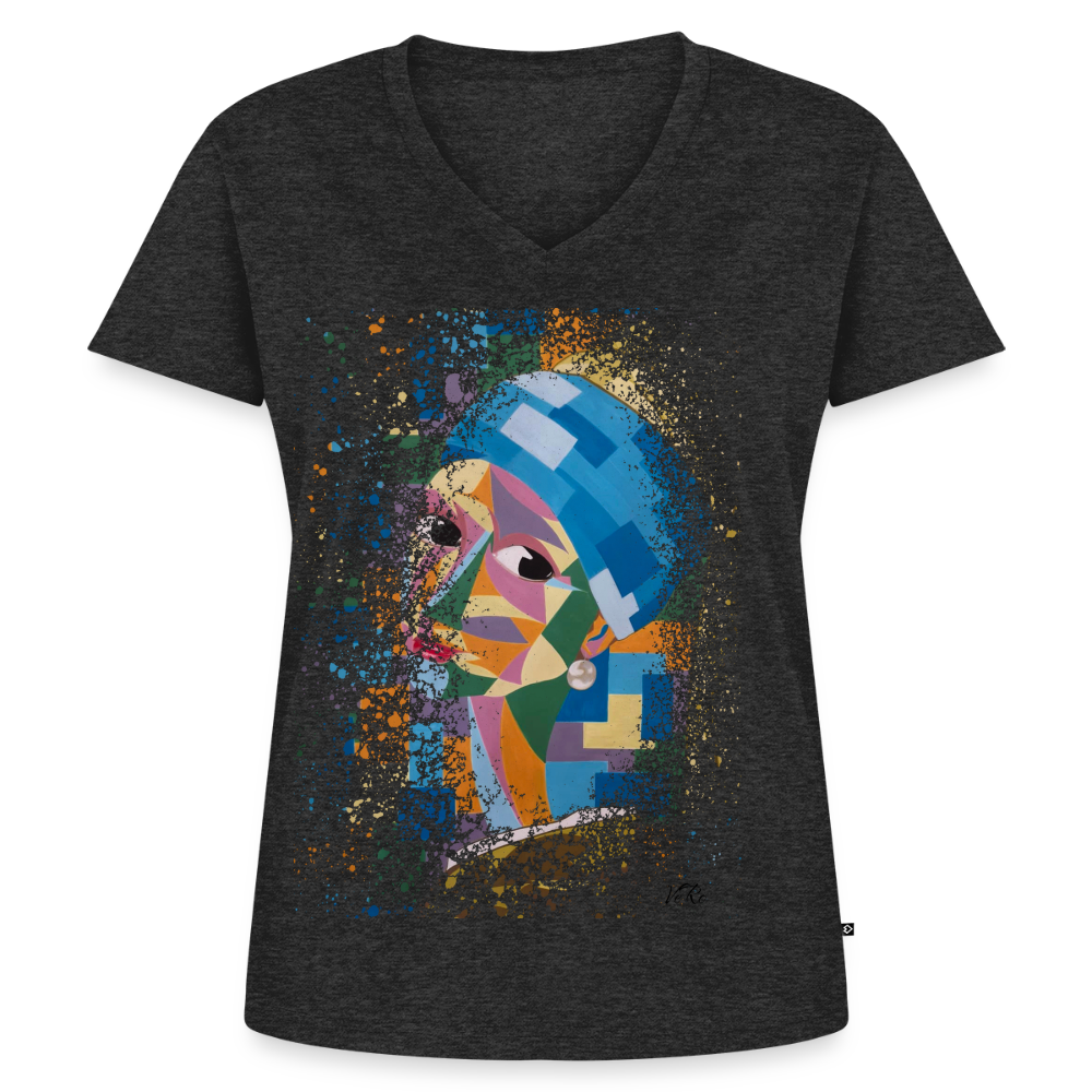 T-shirt bio col V Stanley & Stella Femme - anthracite chiné