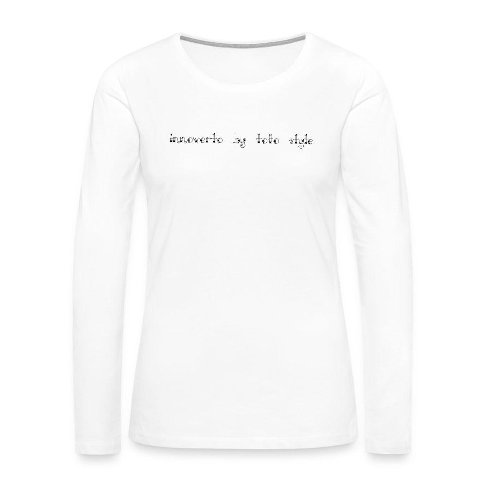 T-shirt manches longues Premium Femme - blanc - t-shirt femme lévrier innoverto - innoverto.nice - innoverto.dog