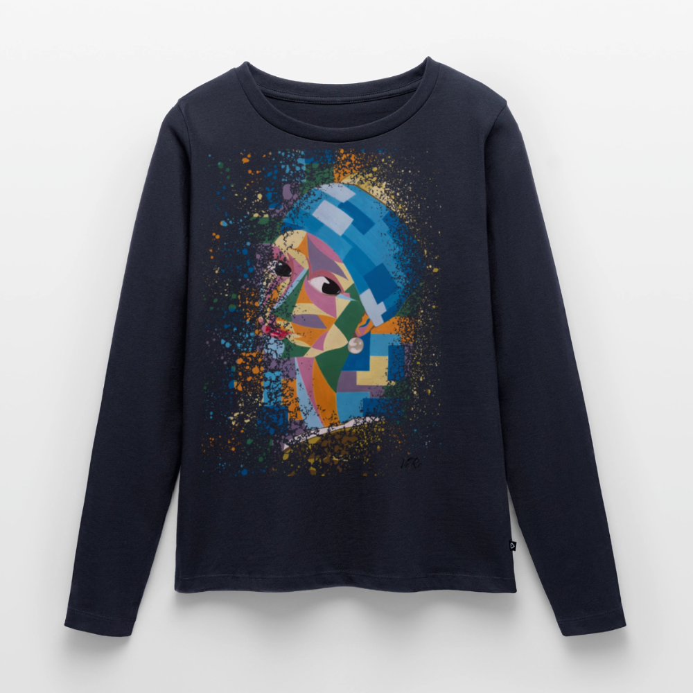 T-shirt manches longues Premium Femme - bleu marine