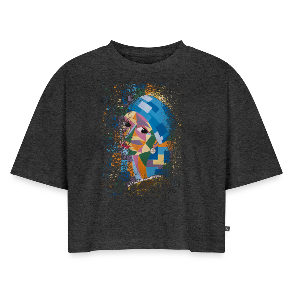 Jeune fille à la perle - VeRo  - Crop top Oversize - anthracite chiné