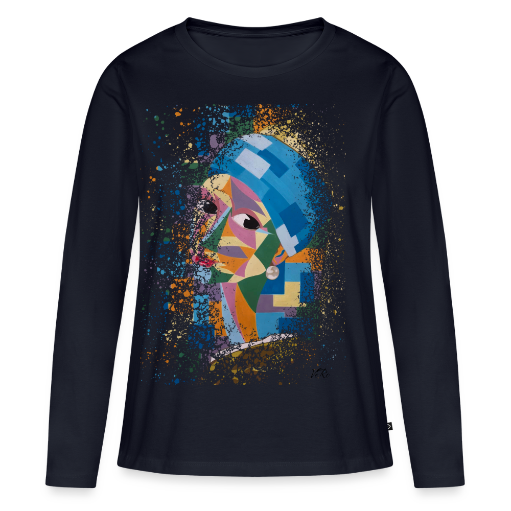 T-shirt manches longues Premium Femme - bleu marine