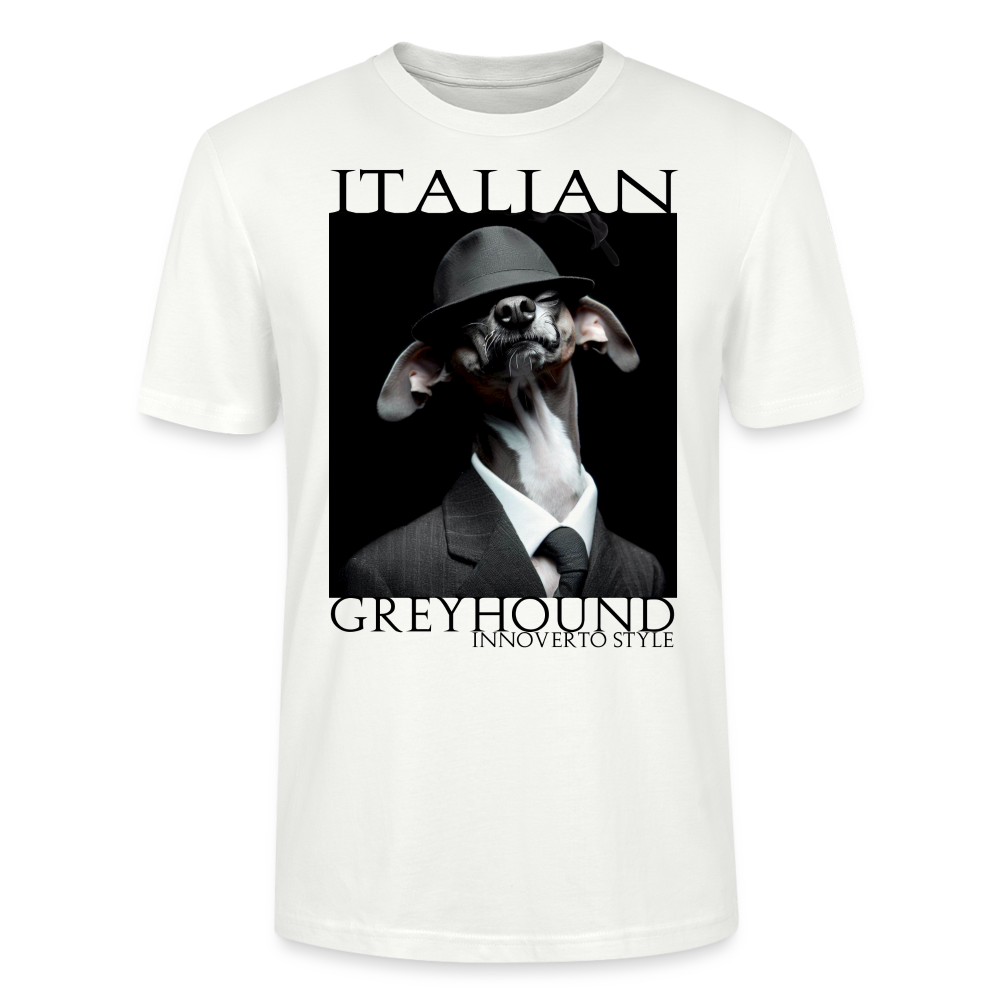 T-shirt bio Homme - blanc - t-shirt homme lévrier innoverto - innoverto.nice - innoverto.dog