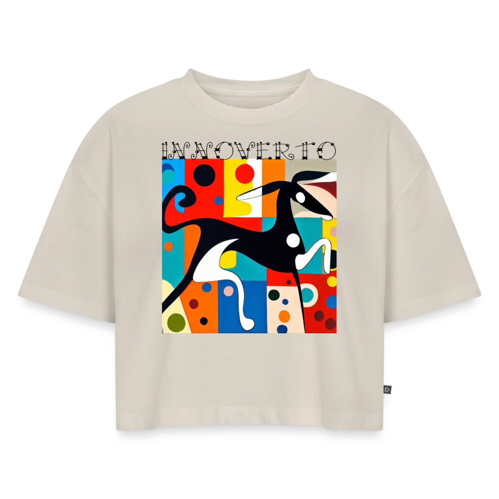 Lévrier graphique - Crop top Oversize - beige