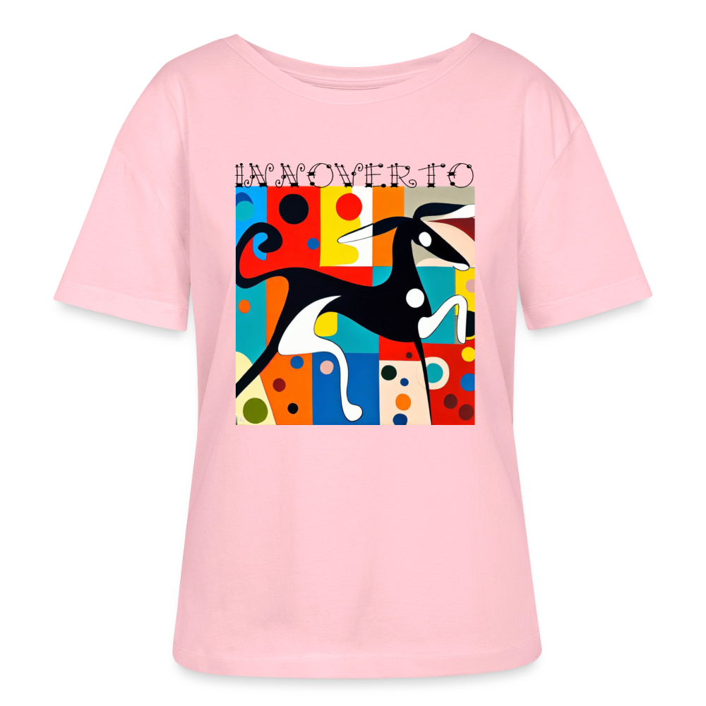 Lévrier graphique - col rond - rose pâle