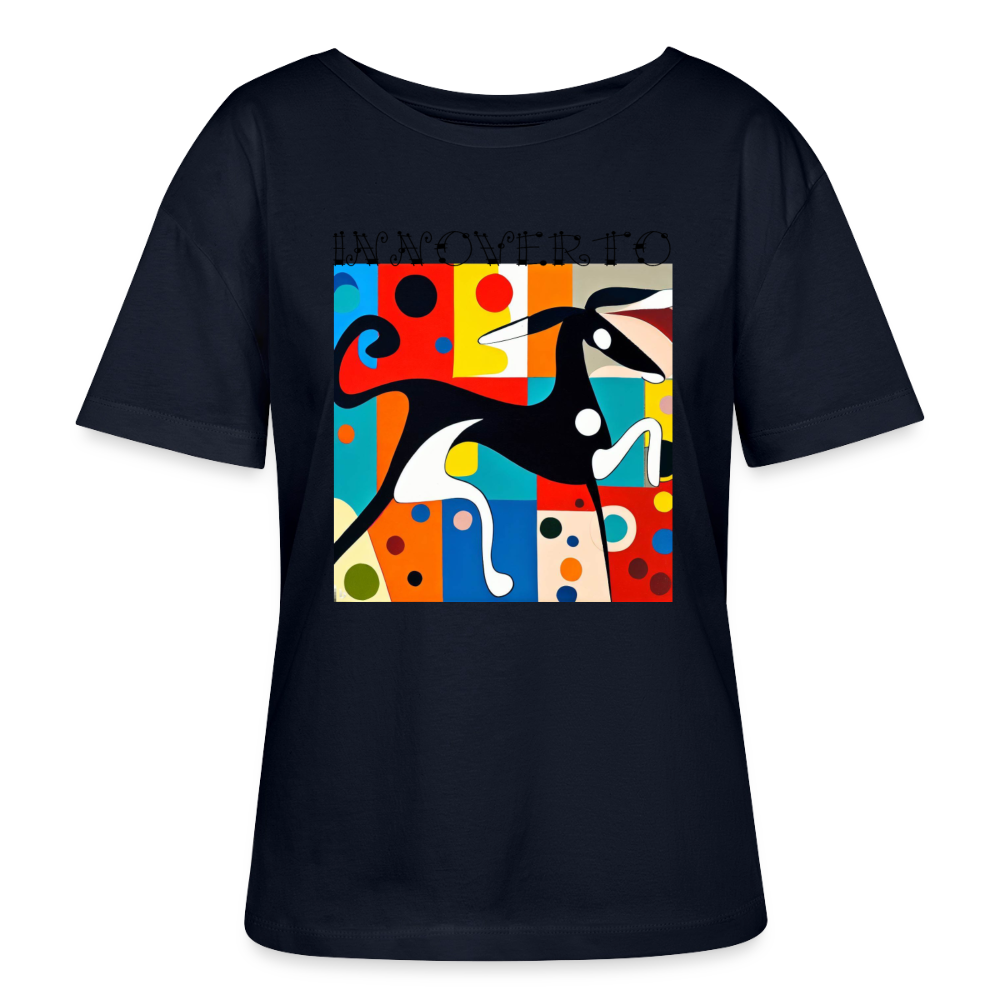 Lévrier graphique - col rond - marine