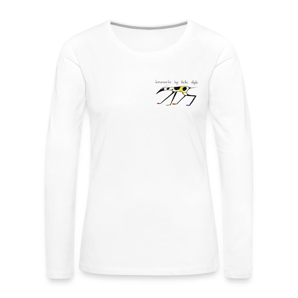 T-shirt manches longues Premium Femme - blanc - t-shirt chien innoverto - t-shirt lévrier innoverto.dog