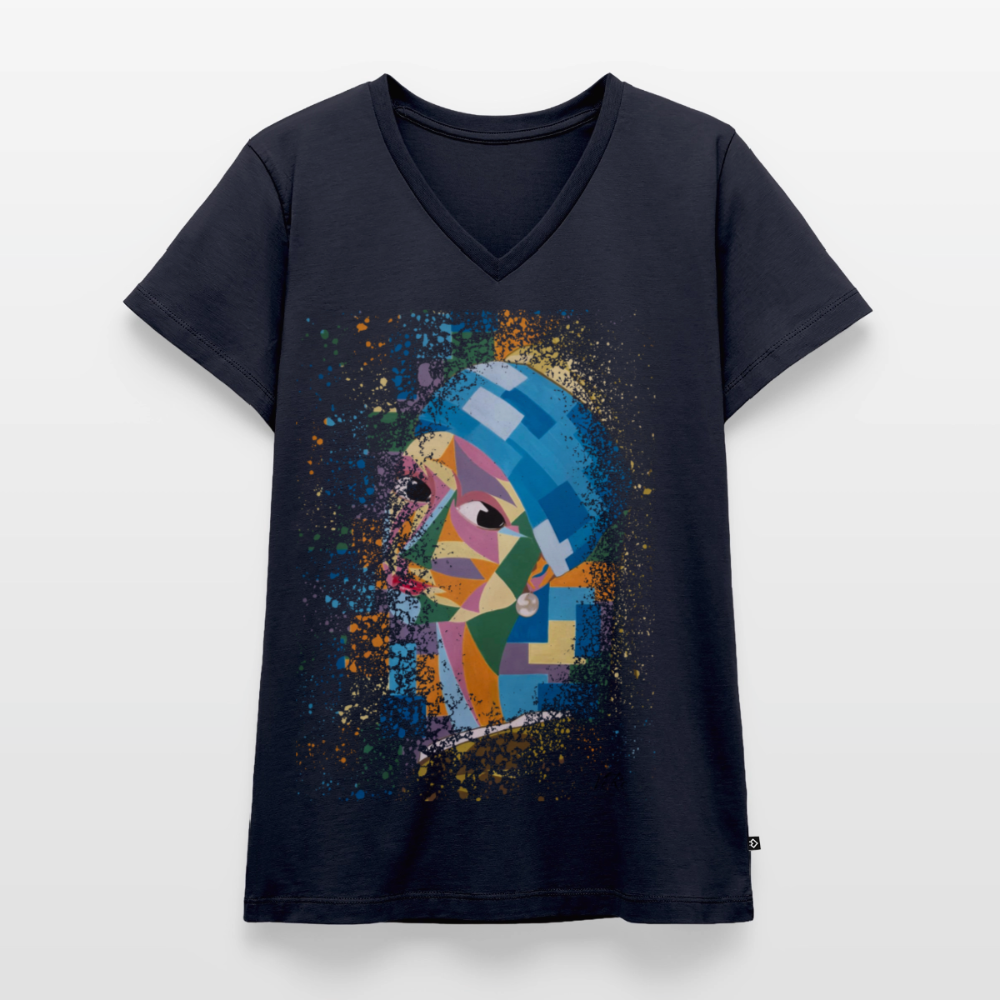 T-shirt bio col V Stanley & Stella Femme - bleu marine