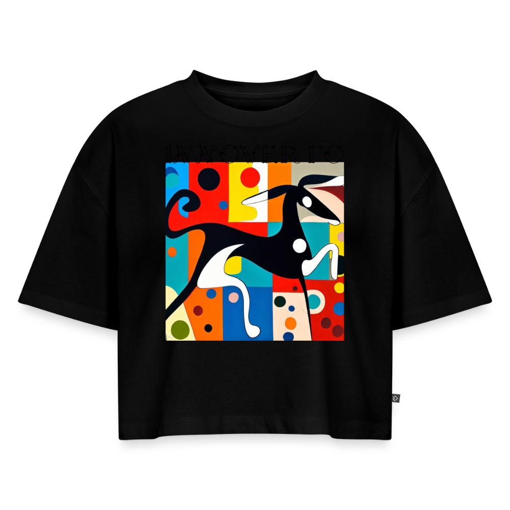 Lévrier graphique - Crop top Oversize - noir