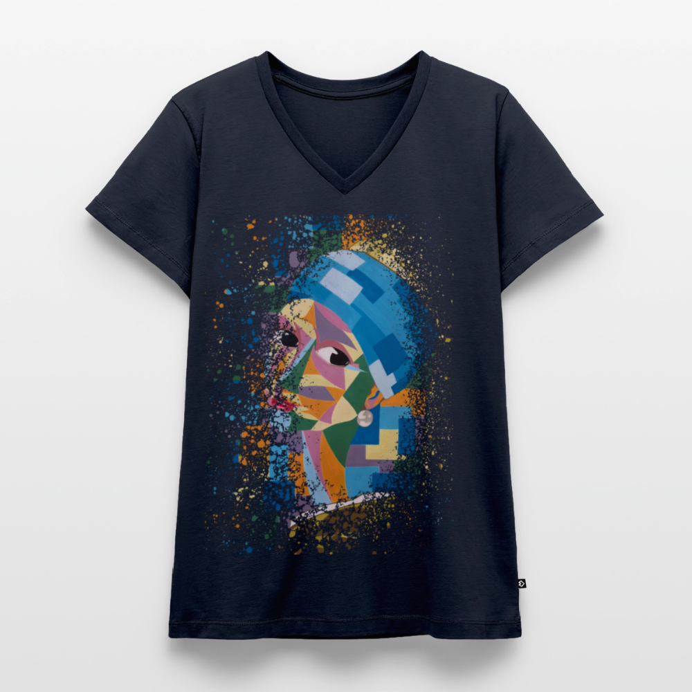 T-shirt bio col V Stanley & Stella Femme - bleu marine