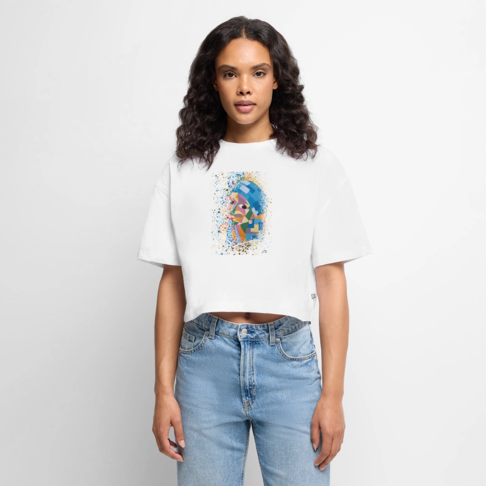 Jeune fille à la perle - VeRo  - Crop top Oversize - blanc