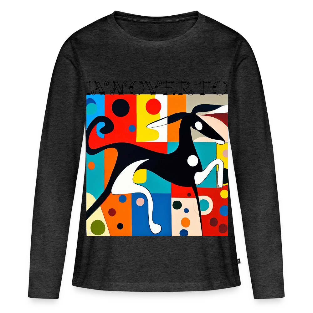 T-shirt manches longues Premium Femme - anthracite chiné