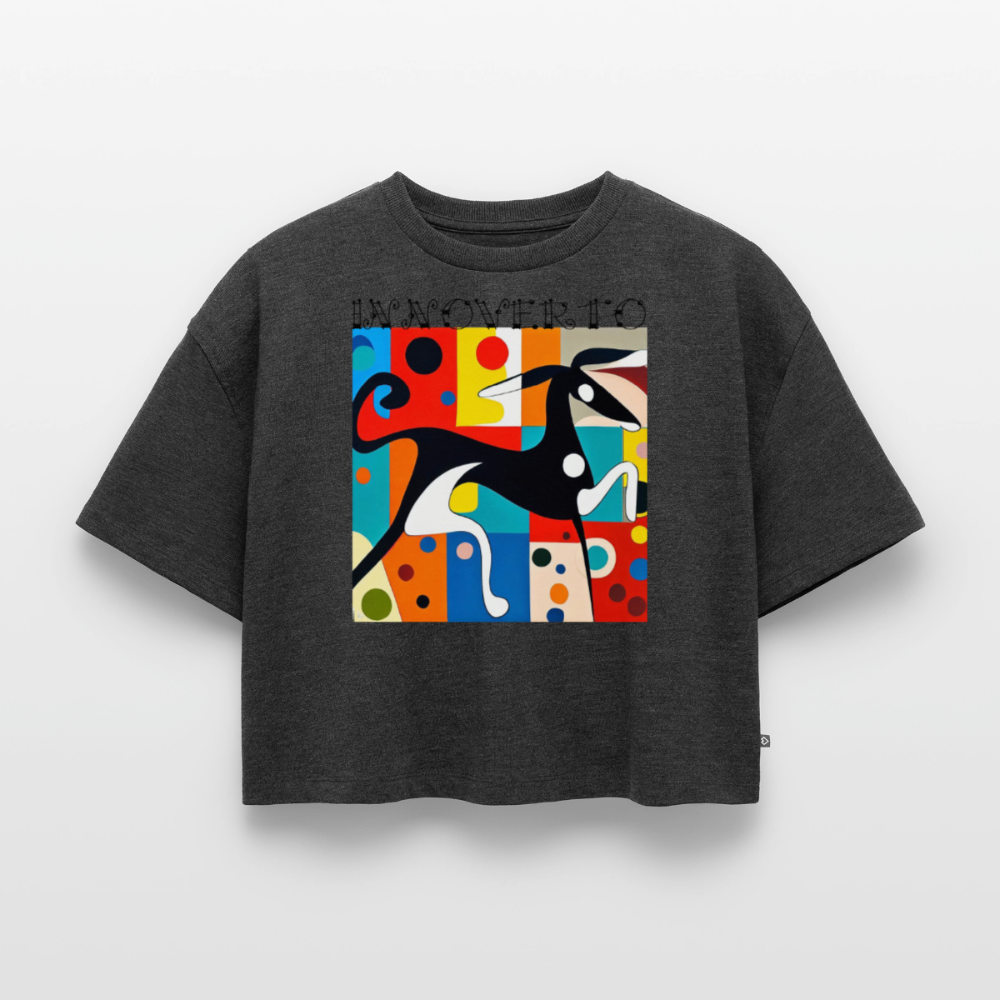 Lévrier graphique - Crop top Oversize - anthracite chiné