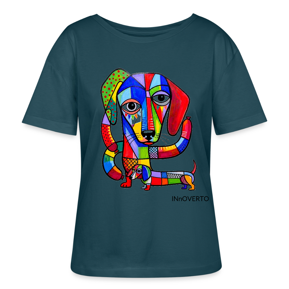 Teckel - Toto - col rond - bleu pétrole foncé