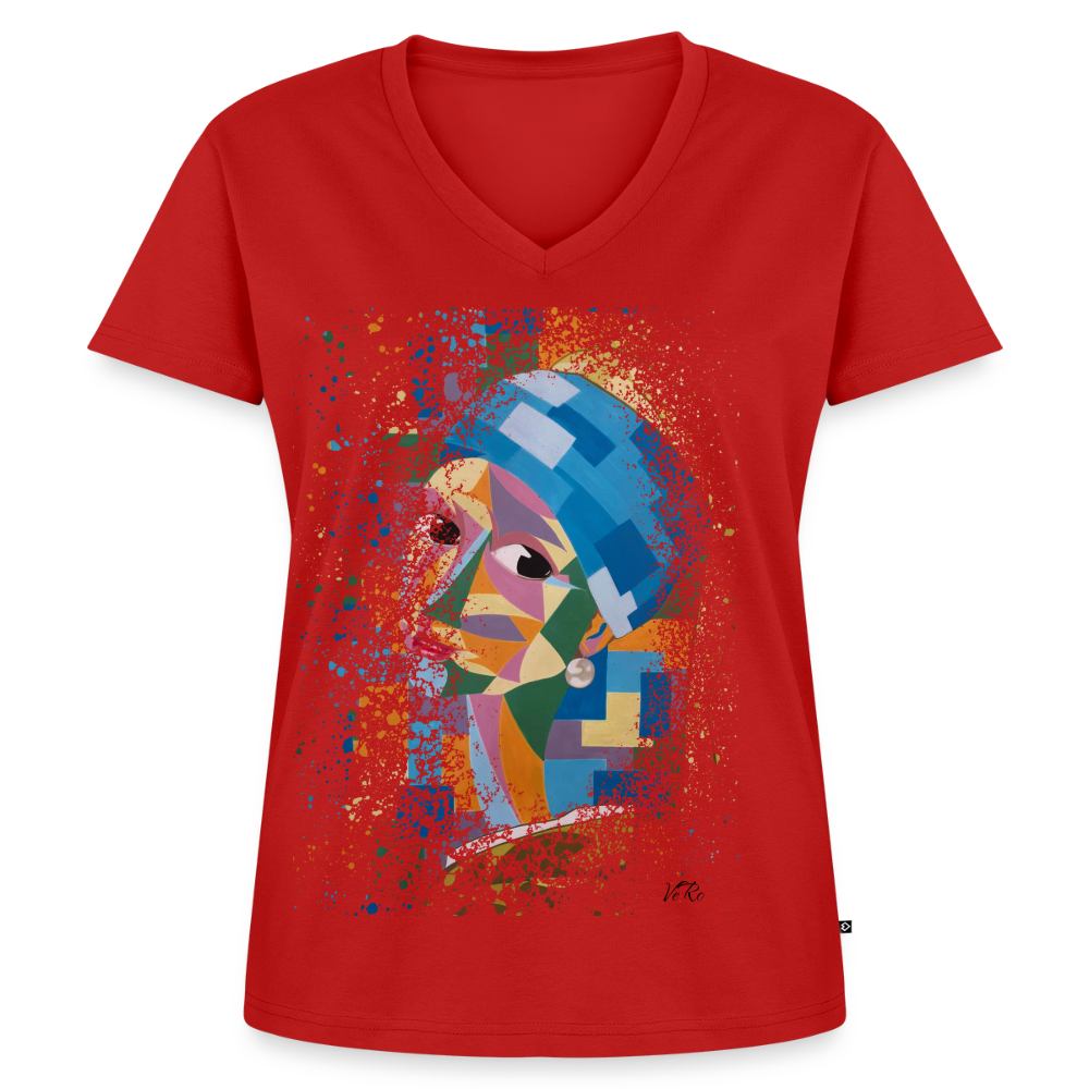 T-shirt bio col V Stanley & Stella Femme - rouge
