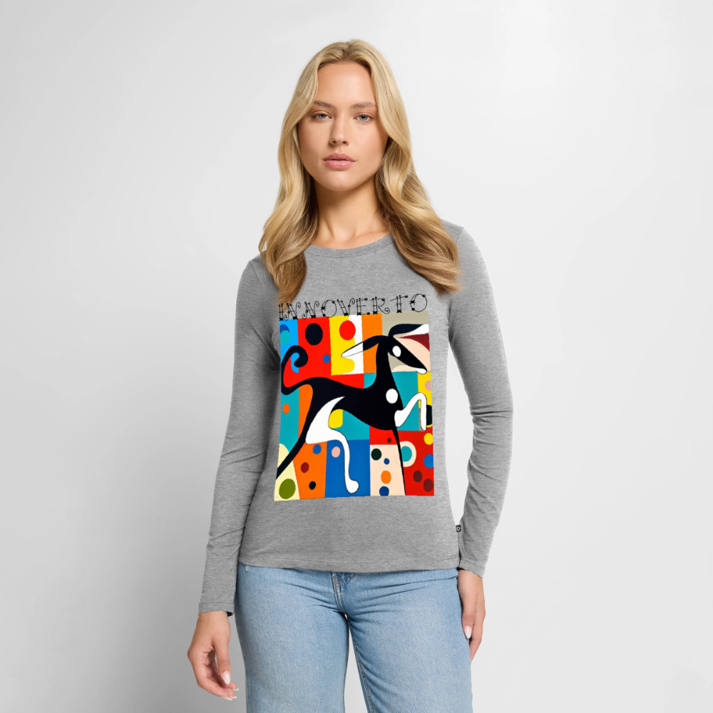 T-shirt manches longues Premium Femme - gris chiné