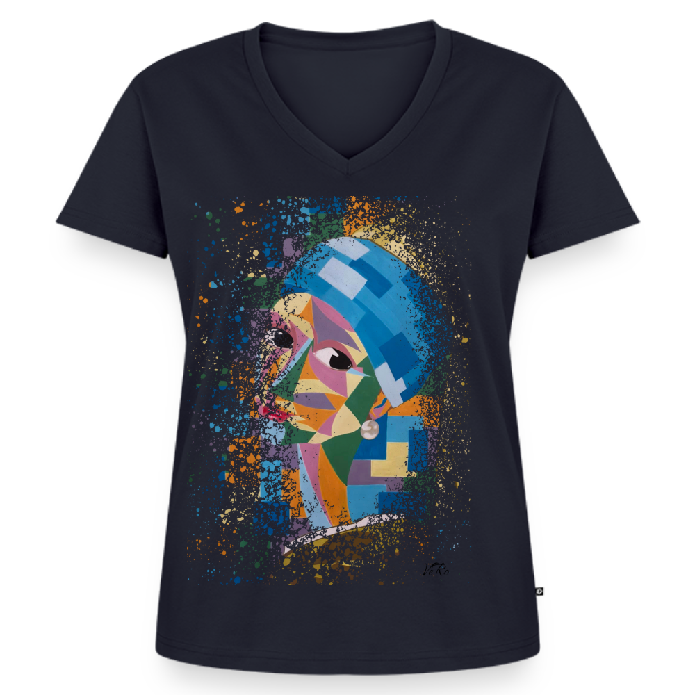 T-shirt bio col V Stanley & Stella Femme - bleu marine