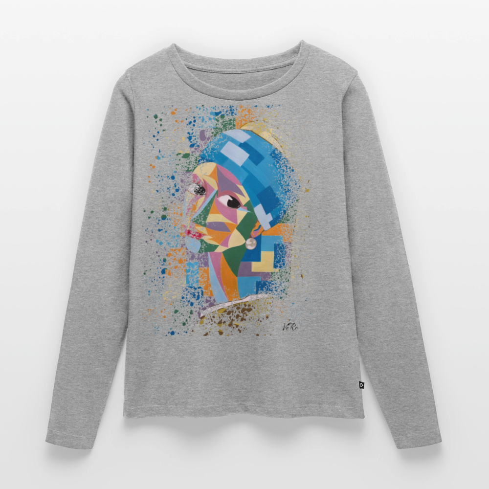 T-shirt manches longues Premium Femme - gris chiné