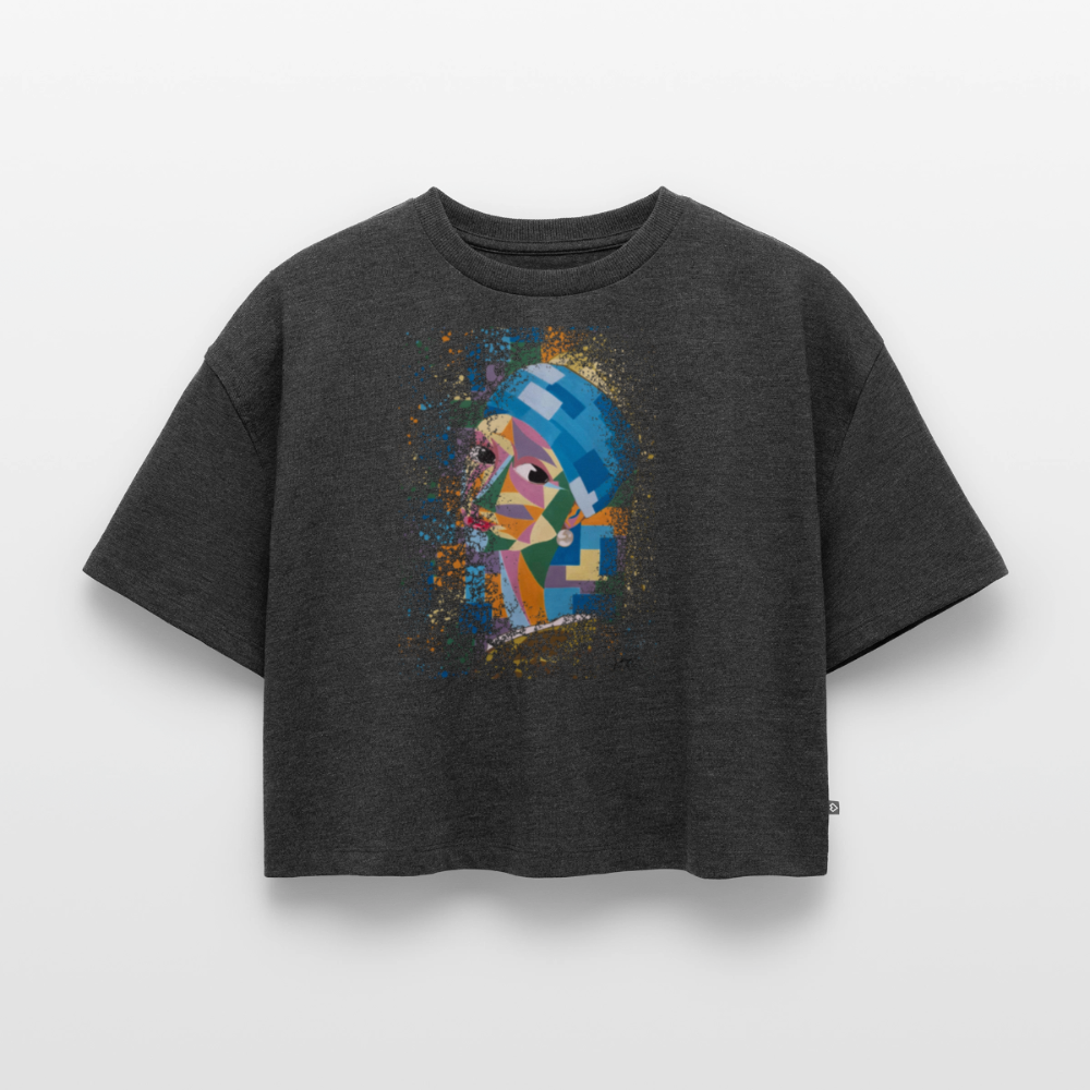 Jeune fille à la perle - VeRo  - Crop top Oversize - anthracite chiné