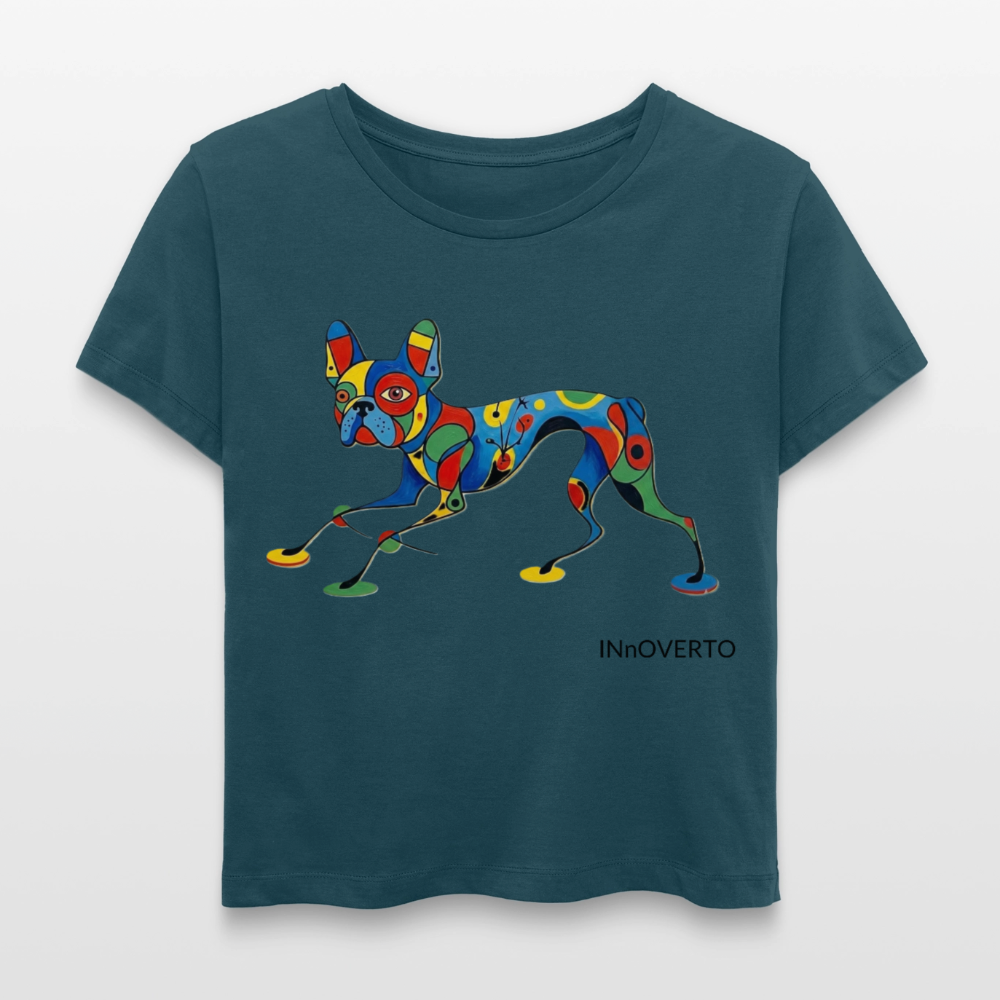 Bouledogue - Toto - col rond - bleu pétrole foncé