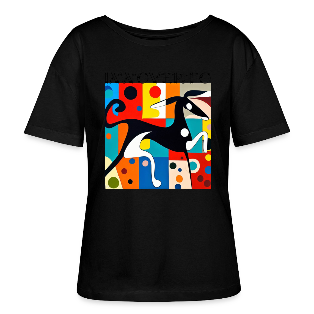 Lévrier graphique - col rond - noir