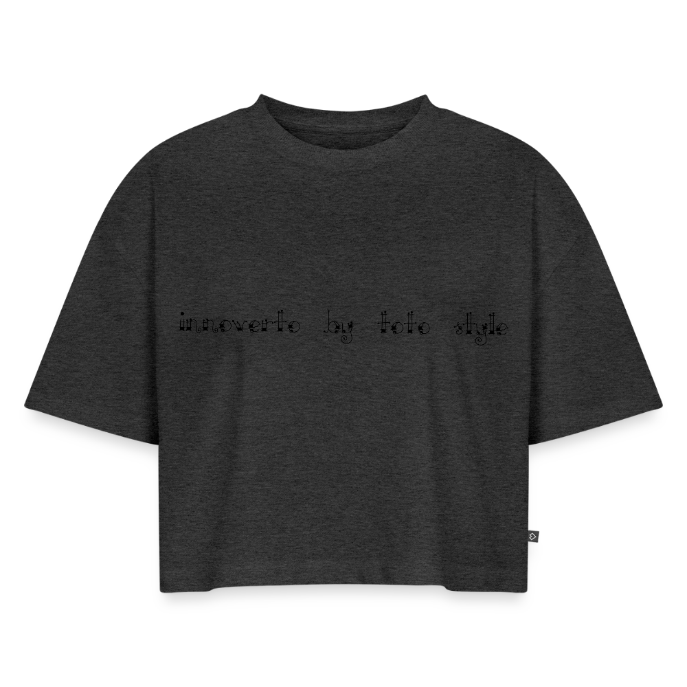 Crop top Premium bio Oversize Femme - anthracite chiné